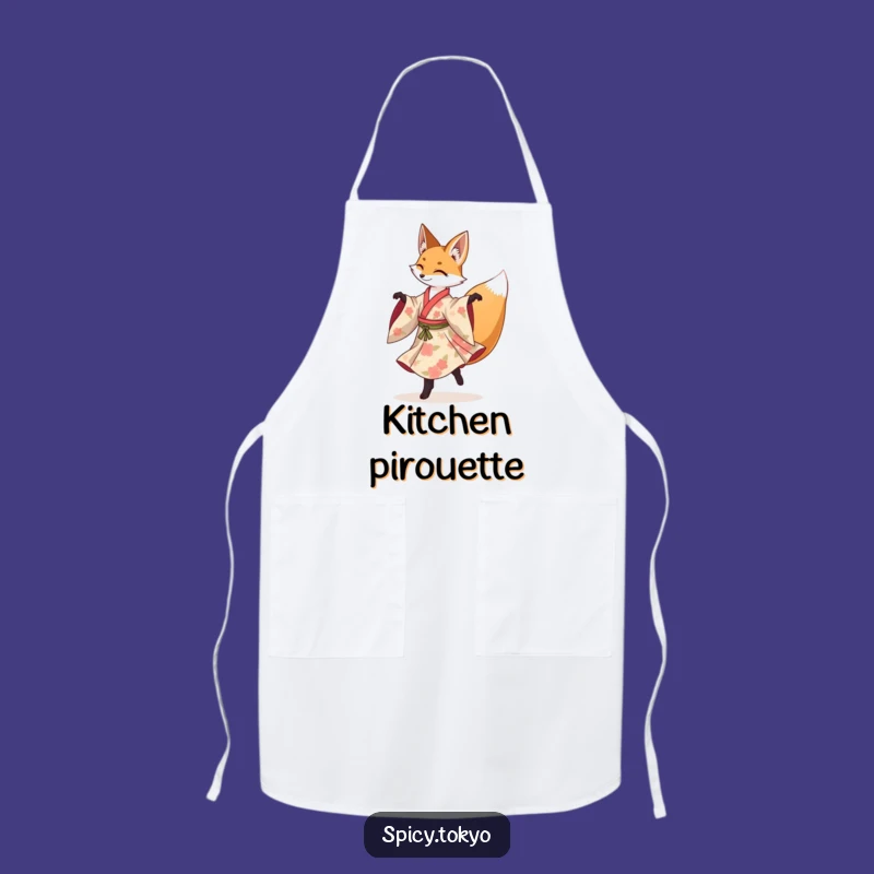 Funny Fox Pirouette Apron: Dancer Fox Kimono Cooking Apron Funny Gift