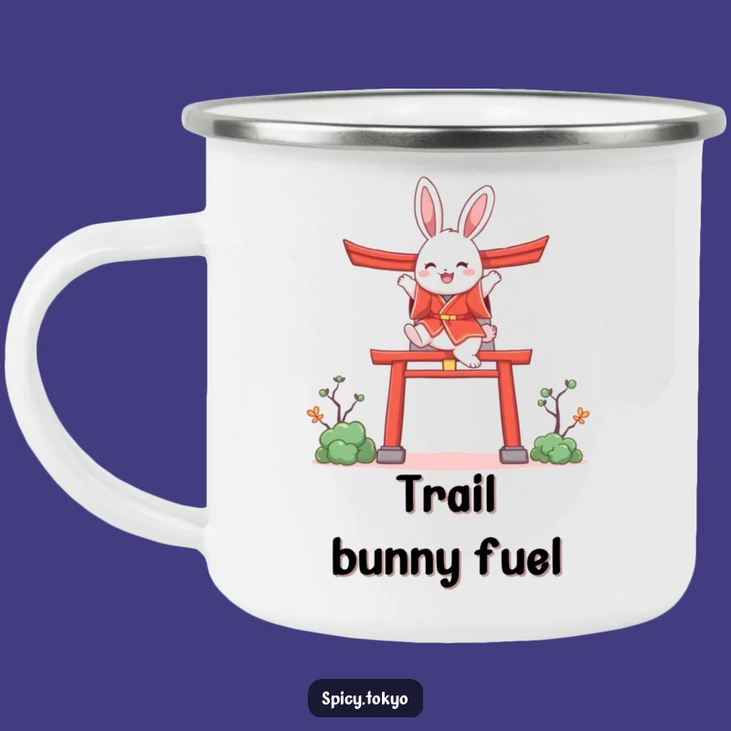Funny Bunny Kimono Camping Mug: Adventure Bunny Torii Gate Mug Funny Gift