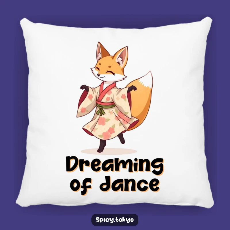 Funny Fox Pirouette Pillow: Cozy Fox Kimono Cushion Funny Gift