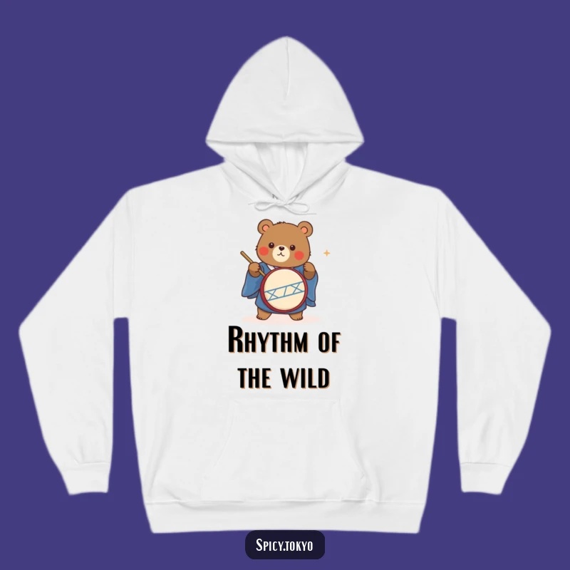Funny Bear Taiko Drummer Hoodie: Cozy Bear Kimono Hoodie Funny Gift
