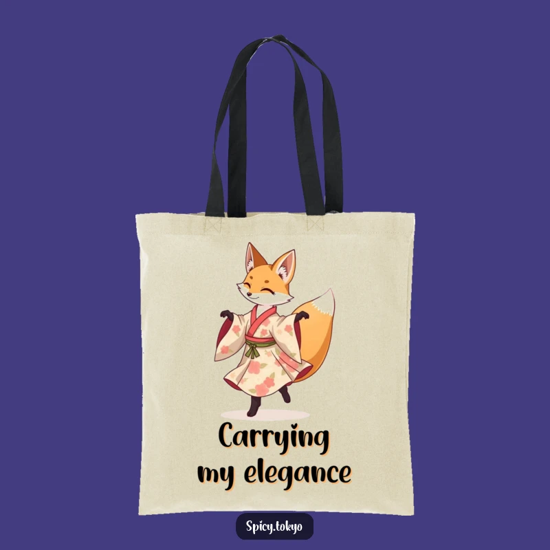 Funny Fox Pirouette Tote Bag: Dancer Fox Kimono Bag Funny Gift
